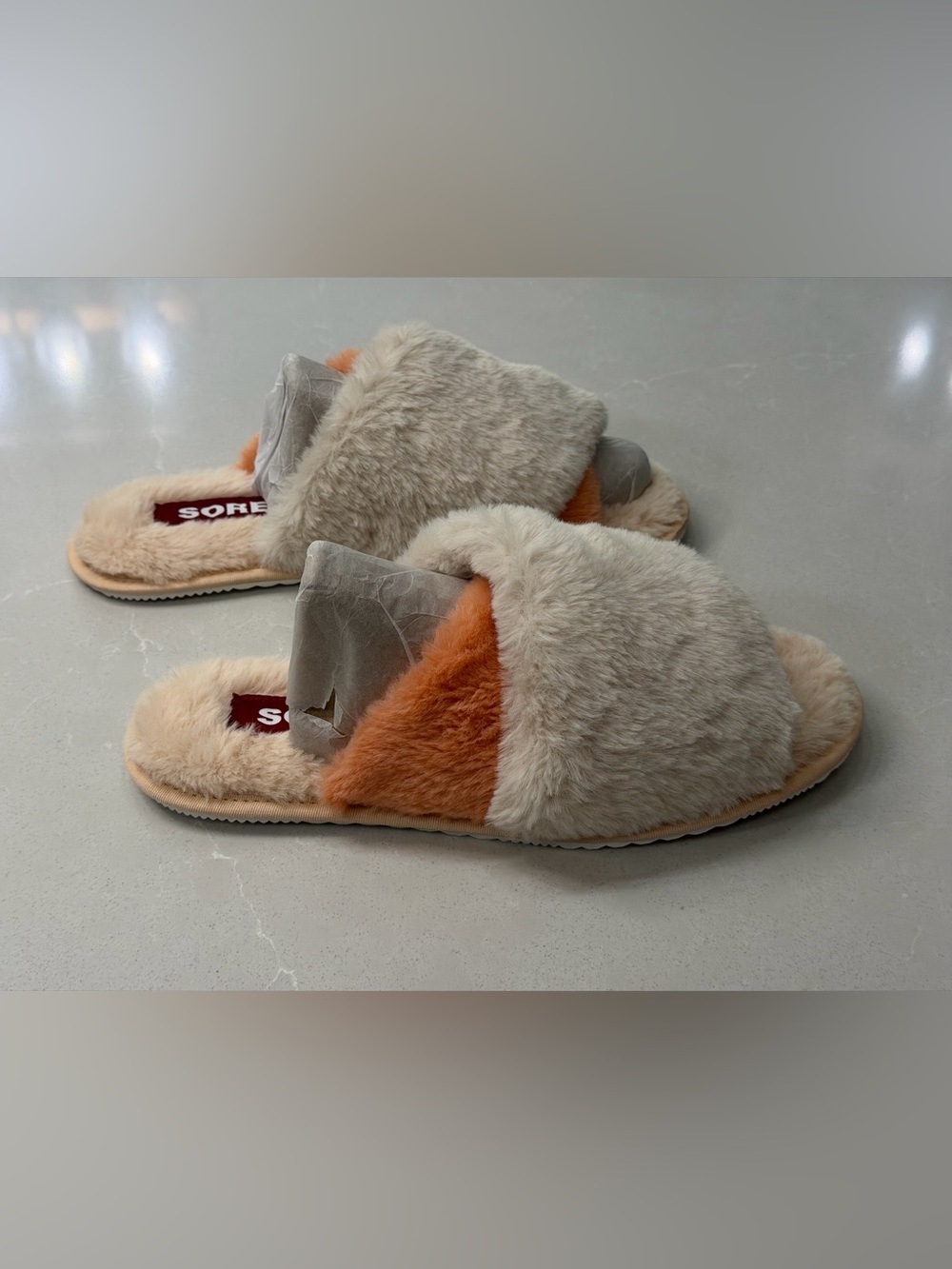 Sorel Go Mail Run Faux Fur Slides Slippers WMN 9 Nova Sand